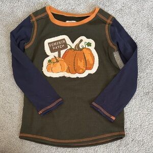 Pumpkin Patch Kids Long Sleeve Tee - Olive and Navy